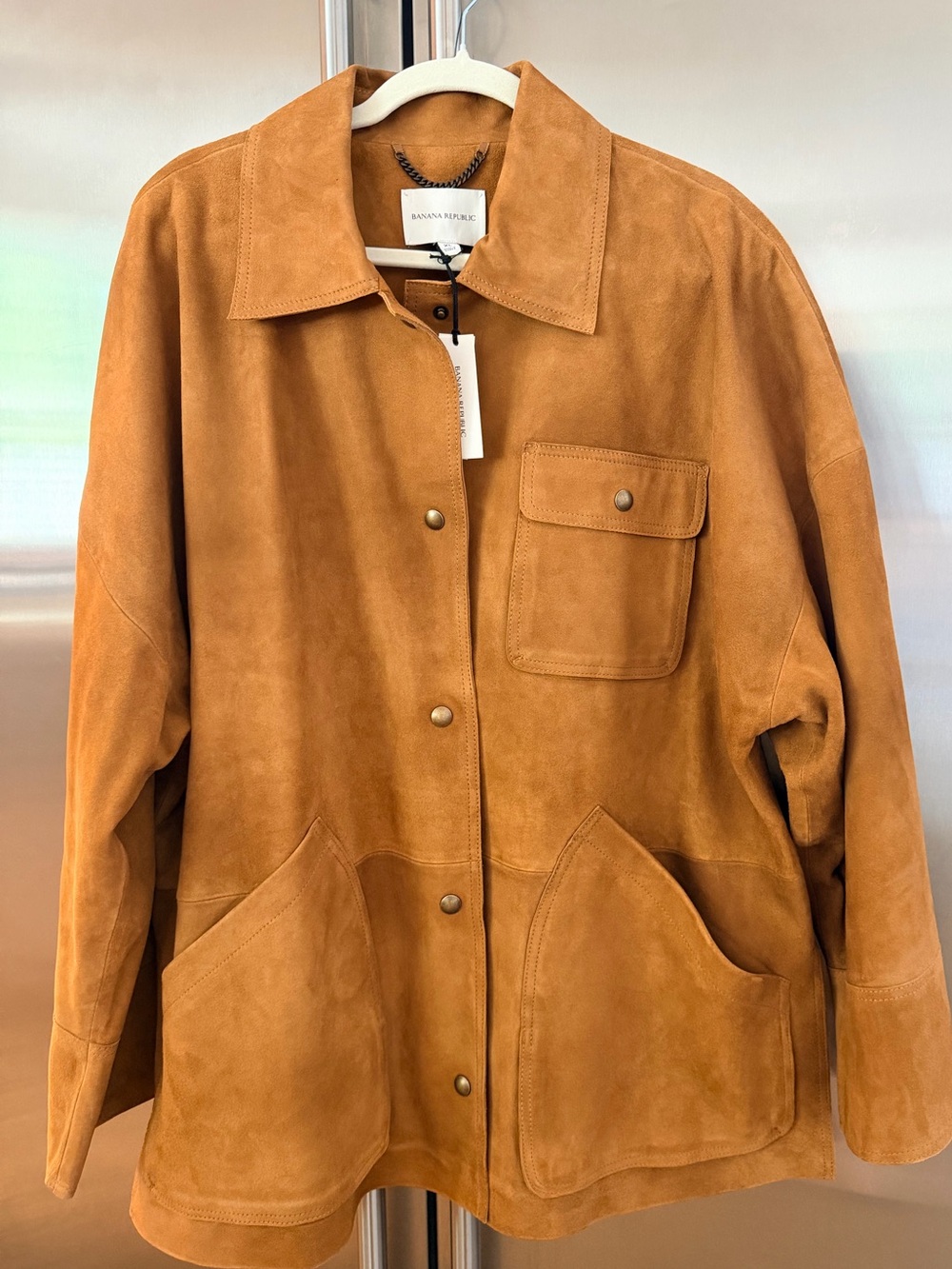 NWT Banana Republic Heritage Suede Jacket XL Caramel - Picture 6 of 7